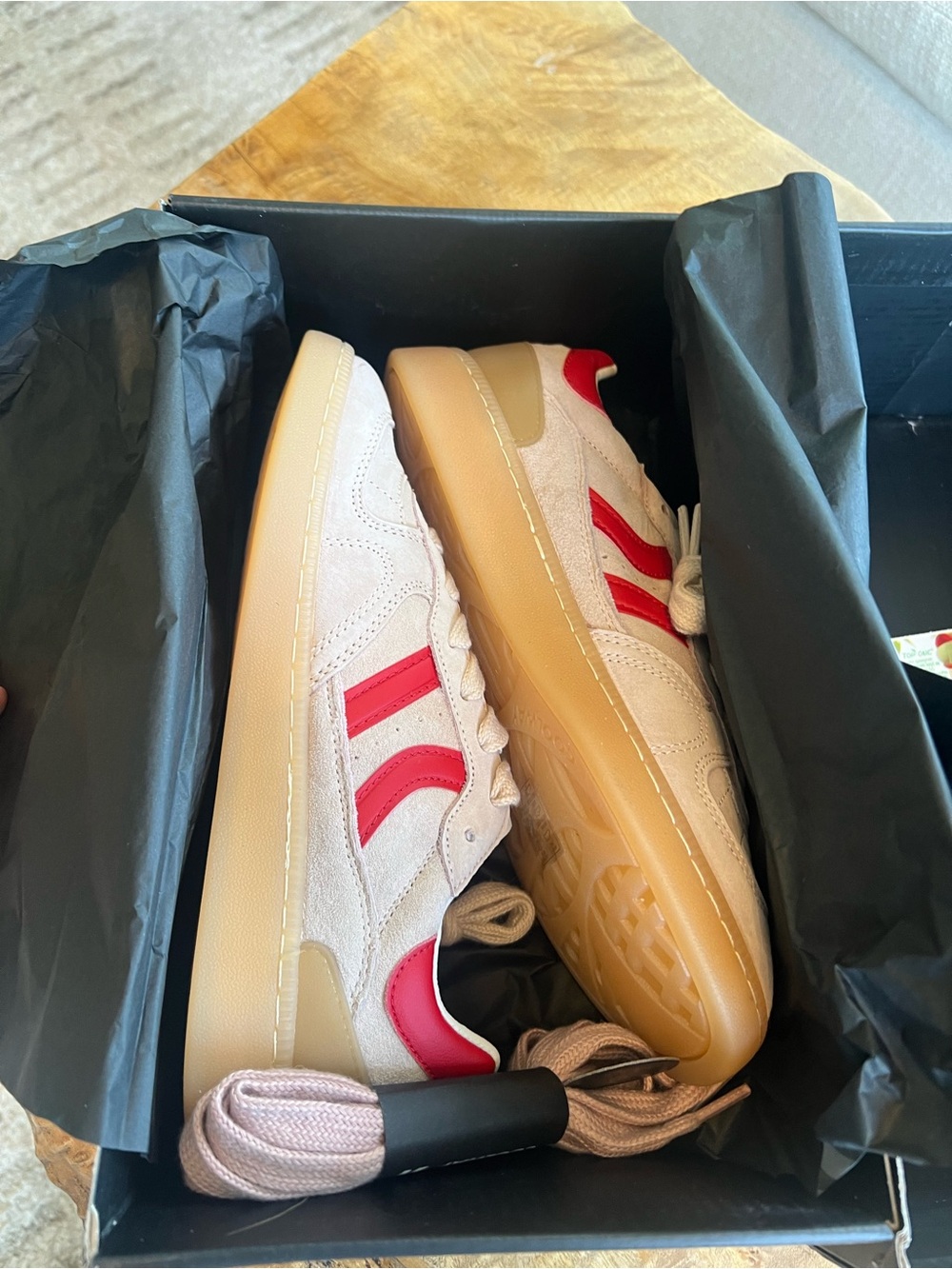 Coolway Goal Marshmallow Sneaker Pink and Red Stripe NWT Anthropologie  sz8 - Picture 2 of 5